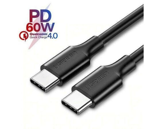 Дата кабель Type-C - Type-C 2.0m US286 3A Black Ugreen (10306), изображение 2 Дата кабель Type-C - Type-C 2.0m US286 3A Black Ugreen (10306), изображение 2