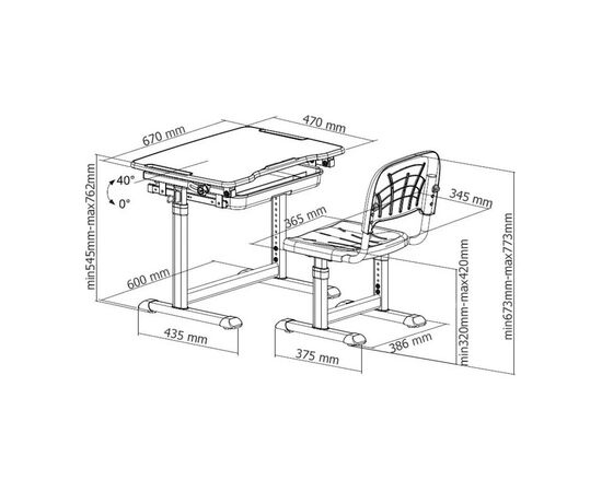 Парта со стулом Cubby Sorpresa Grey (222045), изображение 8 Парта со стулом Cubby Sorpresa Grey (222045), изображение 8