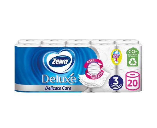 Туалетная бумага Zewa Deluxe белая 3 слоя 20 рулонов (7322540593204)