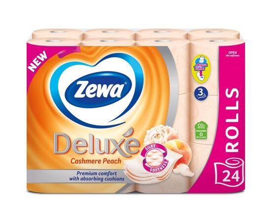 Туалетний папір Zewa Deluxe Персик 3 шари 24 рулони (7322541171814)