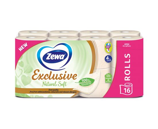 Туалетная бумага Zewa Exclusive Natural Soft 4 слоя 16 рулонов (7322541361918), изображение 2 Туалетная бумага Zewa Exclusive Natural Soft 4 слоя 16 рулонов (7322541361918), изображение 2