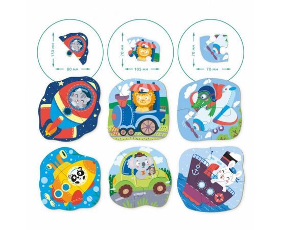 Пазл DoDo 2-3-4 элементы Транспорт (300154), изображение 3 Пазл DoDo 2-3-4 элементы Транспорт (300154), изображение 3