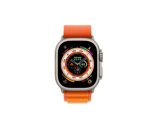 Смарт-годинник Apple Watch Ultra GPS + Cellular, 49mm Titanium Case with Orange Alpine Loop -Medium (MQFL3UL/A), зображення 4 Смарт-годинник Apple Watch Ultra GPS + Cellular, 49mm Titanium Case with Orange Alpine Loop -Medium (MQFL3UL/A), зображення 4