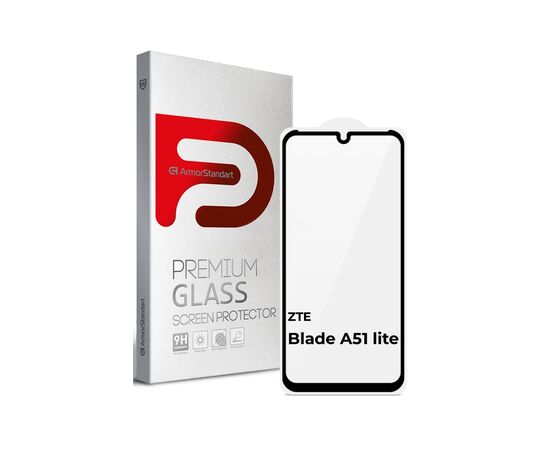 Стекло защитное Armorstandart Full Glue ZTE Blade A51 lite Black (ARM65501)