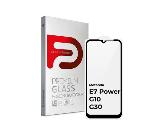 Скло захисне Armorstandart Full Glue Motorola E7 Power / G10 / G30 Black (ARM65482)