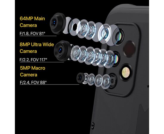 Мобильный телефон Umidigi Bison GT2 Pro 5G 8/256GB Dual Sim Hack Black_ (Bison GT2 Pro 5G 8/256GB Hack Black_), изображение 10 Мобильный телефон Umidigi Bison GT2 Pro 5G 8/256GB Dual Sim Hack Black_ (Bison GT2 Pro 5G 8/256GB Hack Black_), изображение 10
