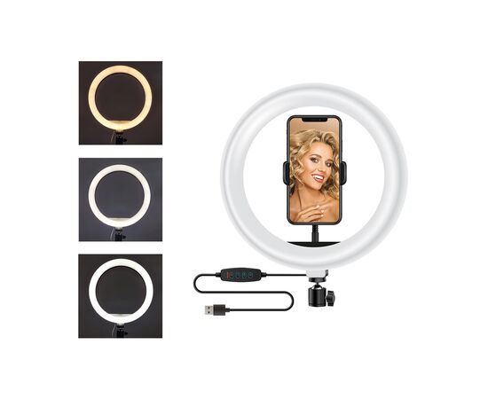 Набор блогера ACCLAB Led RING lamp 10inch with holder for mobile (1283126551970), изображение 2 Набор блогера ACCLAB Led RING lamp 10inch with holder for mobile (1283126551970), изображение 2