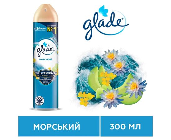 Освежитель воздуха Glade Морской 300 мл (5000204115222), изображение 2 Освежитель воздуха Glade Морской 300 мл (5000204115222), изображение 2