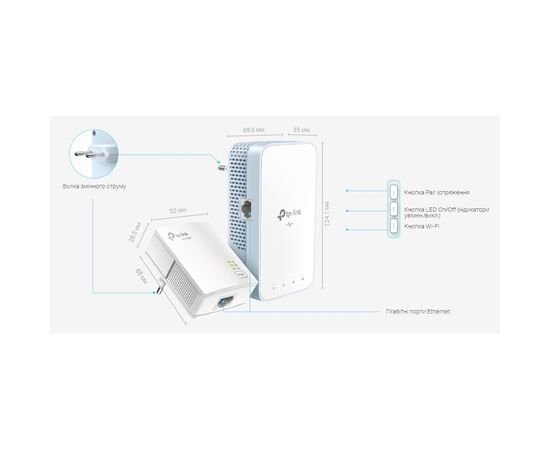 Адаптер Powerline TP-Link TL-WPA7517KIT, изображение 3 Адаптер Powerline TP-Link TL-WPA7517KIT, изображение 3