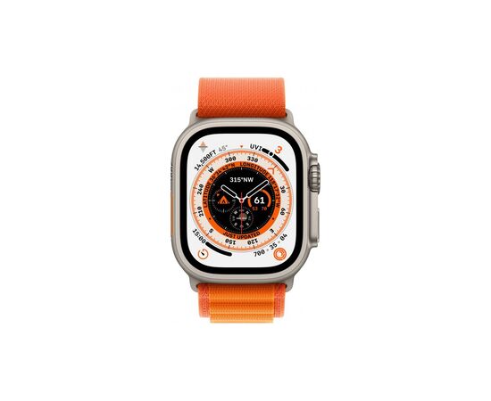 Смарт-годинник Apple Watch Ultra GPS + Cellular, 49mm Titanium Case with Orange Alpine Loop -Large (MQFM3UL/A), зображення 3 Смарт-годинник Apple Watch Ultra GPS + Cellular, 49mm Titanium Case with Orange Alpine Loop -Large (MQFM3UL/A), зображення 3