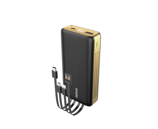 Батарея универсальная Dudao K4Pro 20000mAh, with built-in cables, LED display, black (6973687242152)