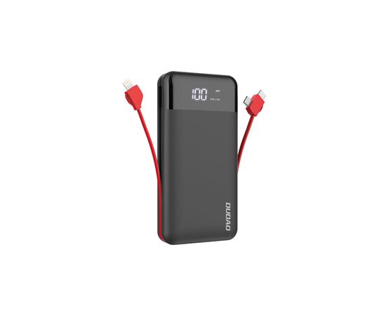 Батарея универсальная Dudao K1Pro 20000mAh, with built-in cables, black (6970379617588)
