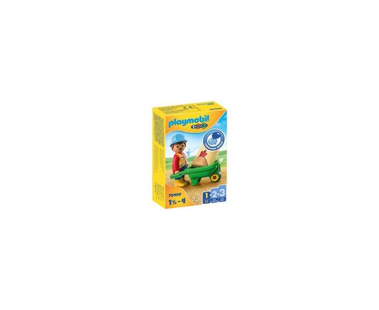 Конструктор Playmobil 1.2.3 Строитель с тачкой (70409), изображение 2 Конструктор Playmobil 1.2.3 Строитель с тачкой (70409), изображение 2