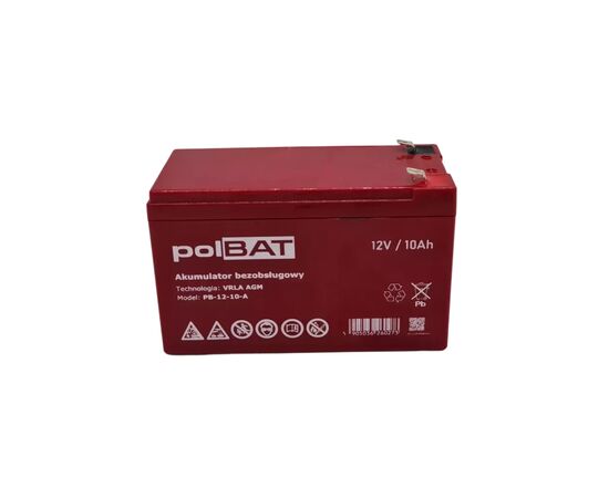 Батарея к ИБП polBAT AGM 12V-10Ah (PB-12-10-A), изображение 2 Батарея к ИБП polBAT AGM 12V-10Ah (PB-12-10-A), изображение 2