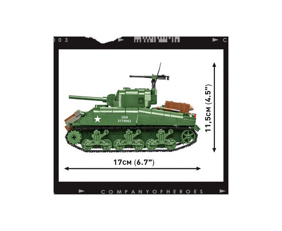 Конструктор Cobi Company of Heroes 3 Танк M4 Шерман, 615 деталей (COBI-3044), изображение 6 Конструктор Cobi Company of Heroes 3 Танк M4 Шерман, 615 деталей (COBI-3044), изображение 6