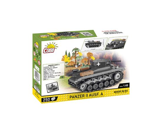 Конструктор Cobi Вторая Мировая Война Танк Panzer II, 250 деталей (COBI-2718), изображение 2 Конструктор Cobi Вторая Мировая Война Танк Panzer II, 250 деталей (COBI-2718), изображение 2