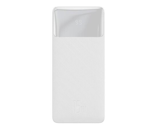 Батарея универсальная Baseus Bipow 20000mAh, 15W, USB-C/3A, 2*USB-A/3A(max.), +cable, white (PPBD050102), изображение 2 Батарея универсальная Baseus Bipow 20000mAh, 15W, USB-C/3A, 2*USB-A/3A(max.), +cable, white (PPBD050102), изображение 2