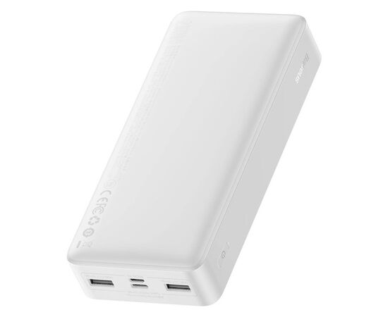 Батарея универсальная Baseus Bipow 20000mAh, 15W, USB-C/3A, 2*USB-A/3A(max.), +cable, white (PPBD050102)