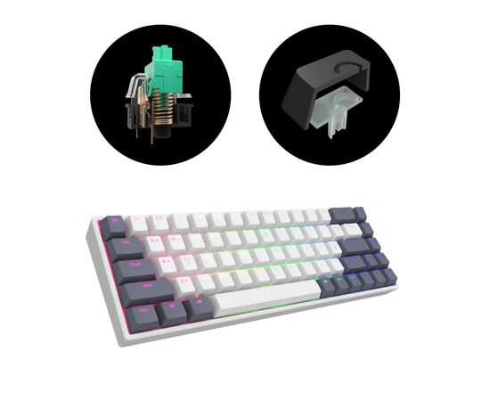 Клавиатура Dark Project One KD68B PBT Mechanical G3ms Sapphire Black/White (DP-KD-68B-104700-GMT), изображение 6 Клавиатура Dark Project One KD68B PBT Mechanical G3ms Sapphire Black/White (DP-KD-68B-104700-GMT), изображение 6