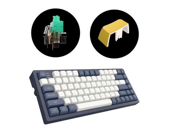 Клавиатура Dark Project KD83A PBT Mechanical G3ms Sapphire Blue/White (DP-KD-83A-004500-GMT), изображение 4 Клавиатура Dark Project KD83A PBT Mechanical G3ms Sapphire Blue/White (DP-KD-83A-004500-GMT), изображение 4