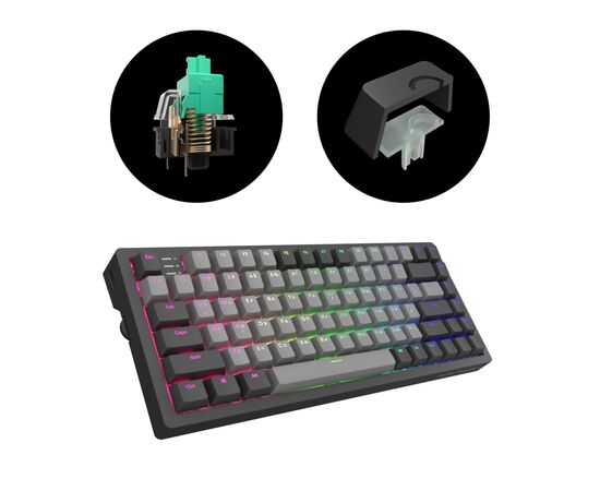 Клавиатура Dark Project KD83A PBT Mechanical Gateron Cap Teal Black (DP-KD-83A-004100-GTC), изображение 5 Клавиатура Dark Project KD83A PBT Mechanical Gateron Cap Teal Black (DP-KD-83A-004100-GTC), изображение 5