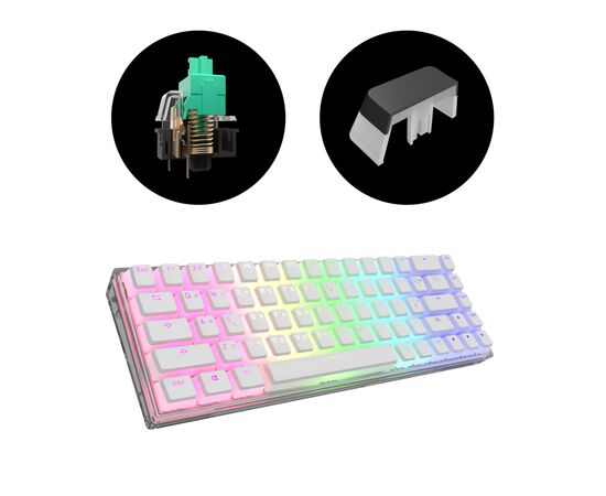 Клавиатура Dark Project KD68B PBT Mechanical G3ms Sapphire Transparent (DP-KD-68B-907700-GMT), изображение 4 Клавиатура Dark Project KD68B PBT Mechanical G3ms Sapphire Transparent (DP-KD-68B-907700-GMT), изображение 4