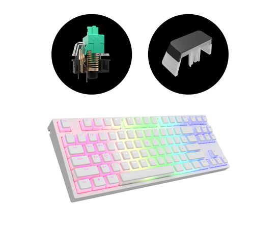Клавиатура Dark Project KD87A PBT Optical G3ms Sapphire White (DP-KD-87A-105210-GMT), изображение 4 Клавиатура Dark Project KD87A PBT Optical G3ms Sapphire White (DP-KD-87A-105210-GMT), изображение 4