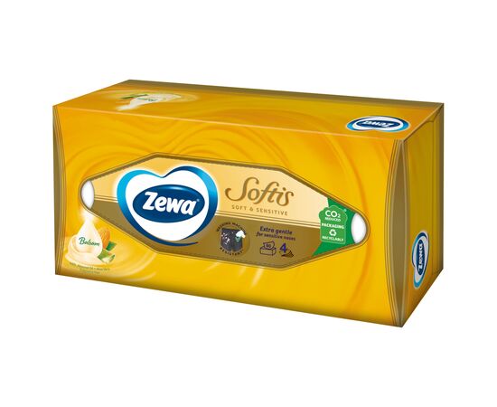 Салфетки косметические Zewa Softis Soft & Sensitive 80 шт. (7322540926279), изображение 2 Салфетки косметические Zewa Softis Soft & Sensitive 80 шт. (7322540926279), изображение 2