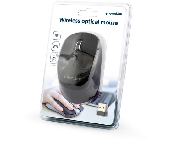 Мышка Gembird MUSW-4B-05 Wireless Black (MUSW-4B-05), изображение 4 Мышка Gembird MUSW-4B-05 Wireless Black (MUSW-4B-05), изображение 4