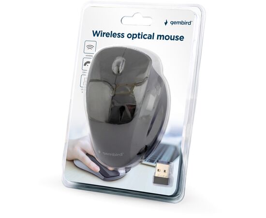 Мишка Gembird MUSW-6B-02 Wireless Black (MUSW-6B-02), зображення 3 Мишка Gembird MUSW-6B-02 Wireless Black (MUSW-6B-02), зображення 3
