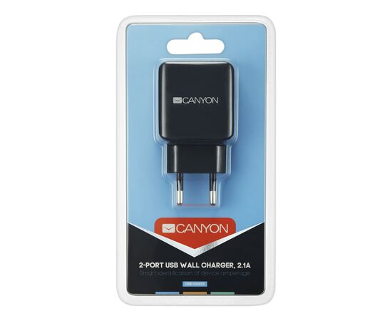 Зарядное устройство Canyon 2xUSB AC (CNE-CHA03B), изображение 2 Зарядное устройство Canyon 2xUSB AC (CNE-CHA03B), изображение 2