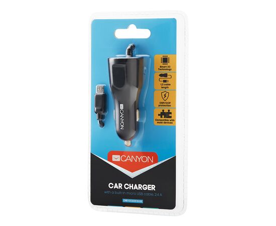 Зарядное устройство Canyon 1xUSB car adapter (CNE-CCA033B), изображение 3 Зарядное устройство Canyon 1xUSB car adapter (CNE-CCA033B), изображение 3