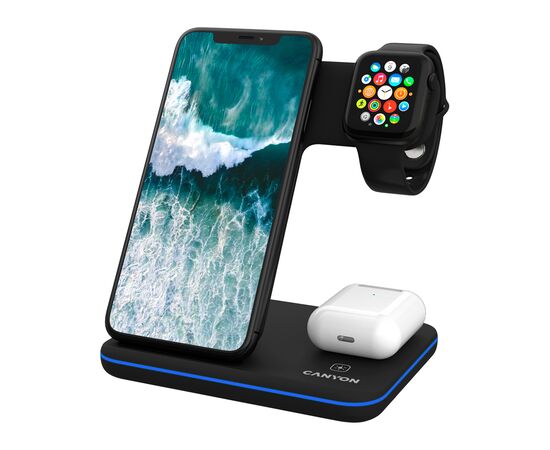 Зарядное устройство Canyon 3in1 Wireless charger (CNS-WCS303B)