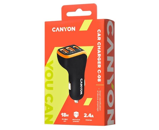 Зарядное устройство Canyon Universal 3xUSB car adapter Black+Purple (CNE-CCA08PU), изображение 3 Зарядное устройство Canyon Universal 3xUSB car adapter Black+Purple (CNE-CCA08PU), изображение 3