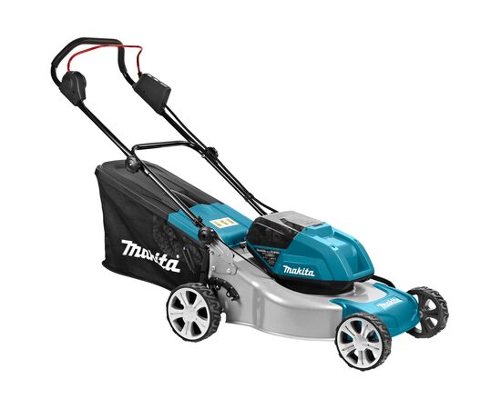 Газонокосилка Makita DLM460PT2 LXT, 18В+18В, 460мм, 5Аг х 2шт, DC18RD (DLM460PT2), изображение 3 Газонокосилка Makita DLM460PT2 LXT, 18В+18В, 460мм, 5Аг х 2шт, DC18RD (DLM460PT2), изображение 3