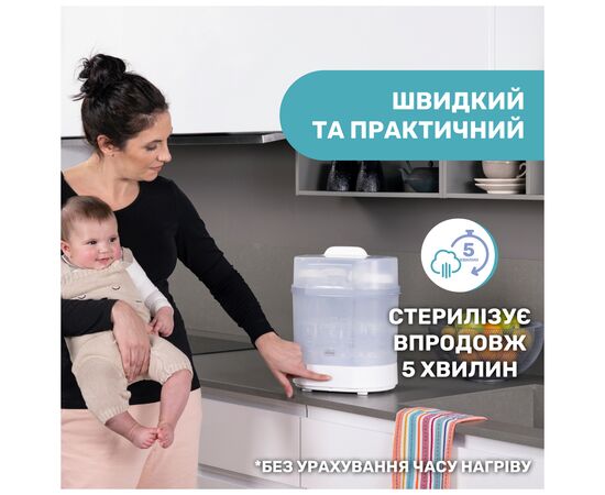 Стерилизатор Chicco электрический паровой (07391.10), изображение 3 Стерилизатор Chicco электрический паровой (07391.10), изображение 3