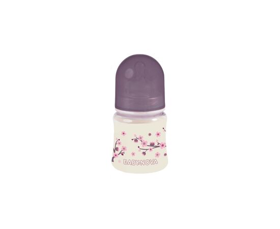 Пляшечка для годування Baby-Nova пластикова Decoration, з широкою шийкою, 150 мл, рожевий (3960171)