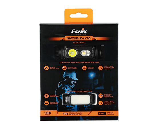 Фонарь Fenix HM70R + Fenix E-LITE (HM70RE-LITE), изображение 3 Фонарь Fenix HM70R + Fenix E-LITE (HM70RE-LITE), изображение 3