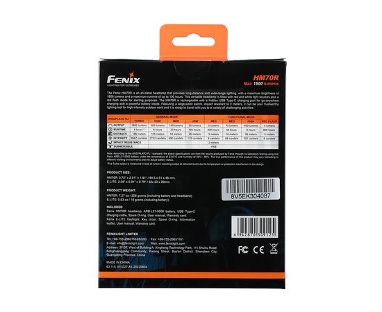 Фонарь Fenix HM70R + Fenix E-LITE (HM70RE-LITE), изображение 4 Фонарь Fenix HM70R + Fenix E-LITE (HM70RE-LITE), изображение 4
