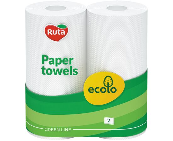 Паперові рушники Ruta Ecolo Білі 2 шари 2 рулони (4820023747210)