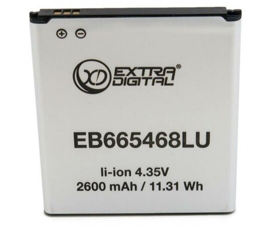 Аккумуляторная батарея для телефона Extradigital Samsung Galaxy Grand 2 Duos G7102 (2600 mAh, EB665468LU) (BMS6417), изображение 2 Аккумуляторная батарея для телефона Extradigital Samsung Galaxy Grand 2 Duos G7102 (2600 mAh, EB665468LU) (BMS6417), изображение 2