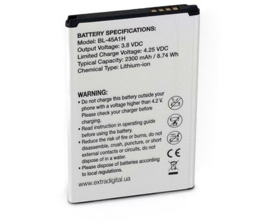 Аккумуляторная батарея для телефона Extradigital LG K10 (BL-45A1H) 2300 mAh (BML6430), изображение 2 Аккумуляторная батарея для телефона Extradigital LG K10 (BL-45A1H) 2300 mAh (BML6430), изображение 2