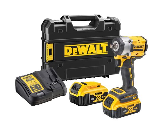 Гайковерт DeWALT 18 В XR Li-lon,406 Нм, 5 Ah, 2 АКБ, ЗУ, TSTAK (DCF921P2T)