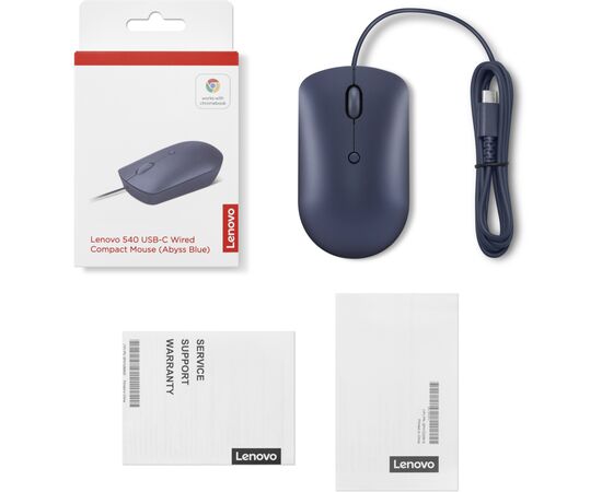 Мышка Lenovo 540 USB-C Wired Abyss Blue (GY51D20878), изображение 6 Мышка Lenovo 540 USB-C Wired Abyss Blue (GY51D20878), изображение 6