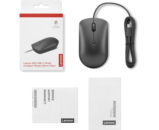 Мышка Lenovo 540 USB-C Wired Storm Grey (GY51D20876), изображение 6 Мышка Lenovo 540 USB-C Wired Storm Grey (GY51D20876), изображение 6
