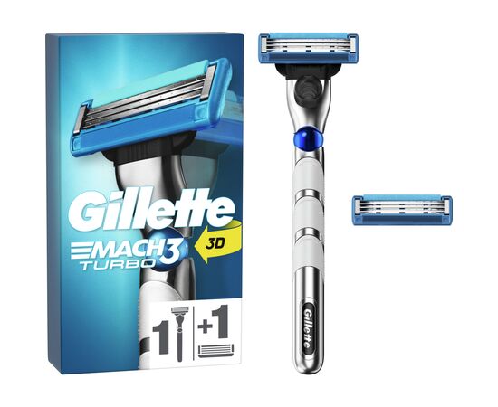 Бритва Gillette Mach3 Turbo з 2 змінними картриджами (7702018514229)