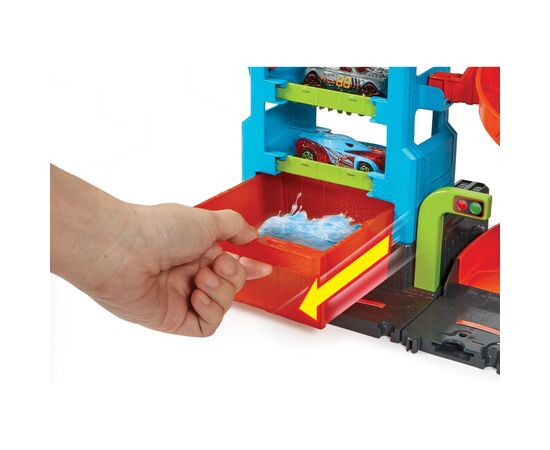 Автотрек Hot Wheels Автомойка: Мегабашня (HDP05), изображение 3 Автотрек Hot Wheels Автомойка: Мегабашня (HDP05), изображение 3