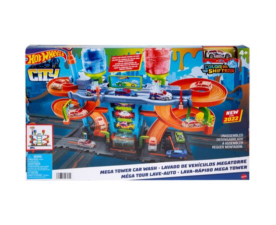 Автотрек Hot Wheels Автомойка: Мегабашня (HDP05), изображение 6 Автотрек Hot Wheels Автомойка: Мегабашня (HDP05), изображение 6