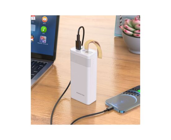 Батарея универсальная BOROFONE BJ18A Coolmy 30000mAh Inp:USB-C/Micro-USB, Out:USB-A*2(5V/2A) white (6974443381405), изображение 3 Батарея универсальная BOROFONE BJ18A Coolmy 30000mAh Inp:USB-C/Micro-USB, Out:USB-A*2(5V/2A) white (6974443381405), изображение 3