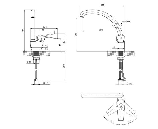 Смеситель Kroner Odra-B035, изображение 7 Смеситель Kroner Odra-B035, изображение 7